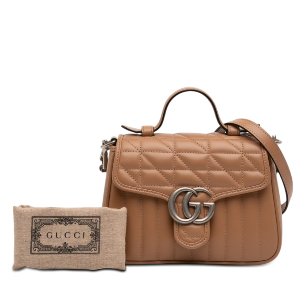 Pre-Loved Gucci Mini GG Marmont Matelasse Calfskin Aria Top Handle Bag - Picture 7 of 7